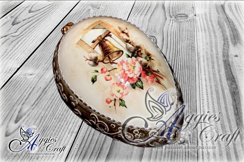 Large Hand Decorated Easter Egg with Relief