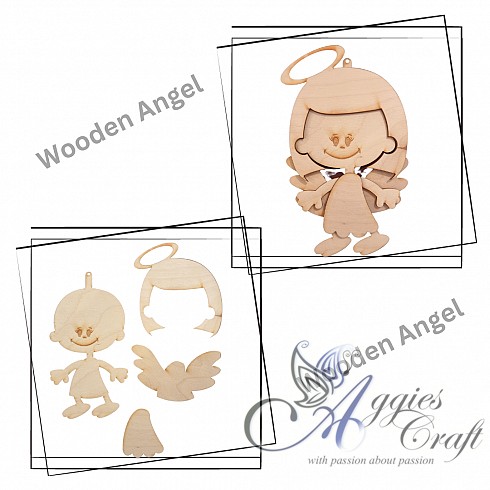 Large Wooden Angel - Option 4