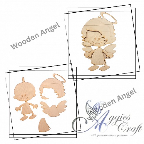 Large Wooden Angel - Option 7