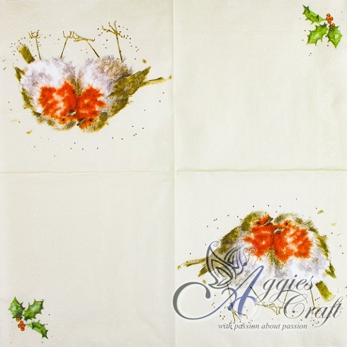 Wrendale Lunch Napkins, 33 x 33cm, ROBINS
