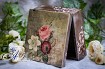 Hand decorated wooden box with flowers