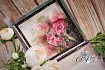 Wooden box with pink roses