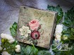 Hand decorated wooden box with flowers