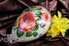 Hand Decorated Vintage Easter Egg, 15cm