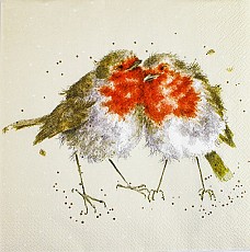 Wrendale Lunch Napkins, 33 x 33cm, Pack of 20, ROBINS