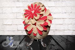 Hand Decorated Easter Egg with Rope, 12cm