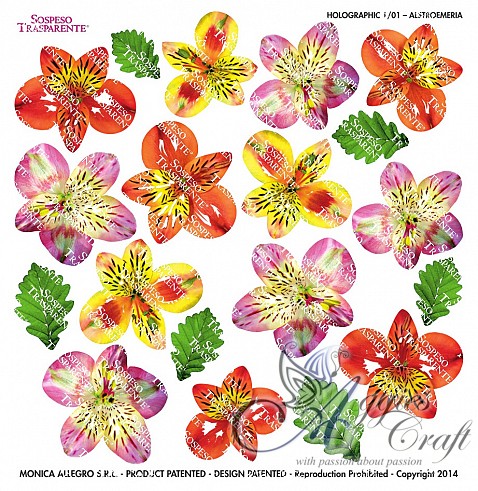 Sospeso Printed Foil, Holographic, ALSTROEMERIA