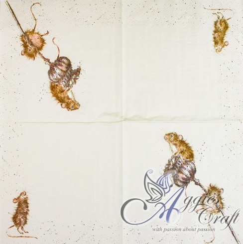 Wrendale Lunch Napkins, 33 x 33cm, COUNTRY MICE